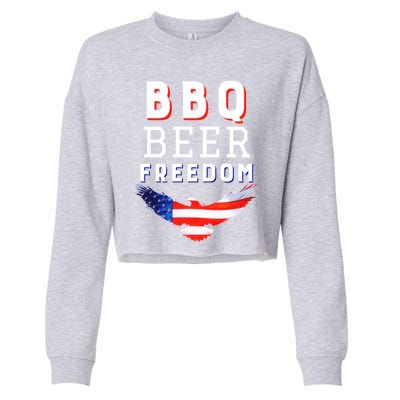 Bbq Beer Freedom 2020 Proud American Usa America Meaningful Gift Cropped Pullover Crew