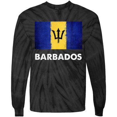 Barbadian Barbados Flag Tie-Dye Long Sleeve Shirt