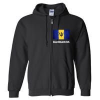 Barbadian Barbados Flag Full Zip Hoodie