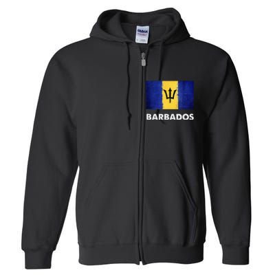 Barbadian Barbados Flag Full Zip Hoodie