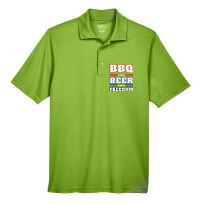 Bbq Beer Freedom 2020 Proud Gift Men's Origin Performance Pique Polo