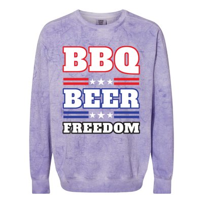 Bbq Beer Freedom 2020 Proud Gift Colorblast Crewneck Sweatshirt