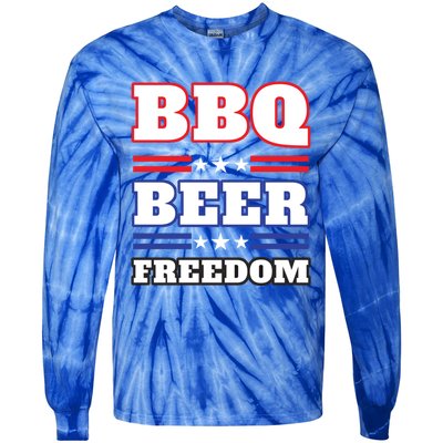 Bbq Beer Freedom 2020 Proud Gift Tie-Dye Long Sleeve Shirt