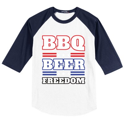 Bbq Beer Freedom 2020 Proud Gift Baseball Sleeve Shirt