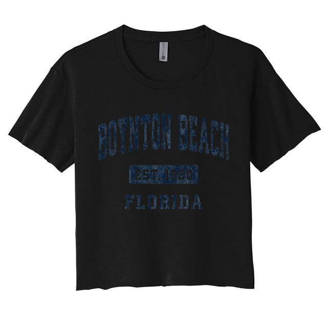 Boynton Beach Florida Fl Vintage Athletic Sports Crop Top