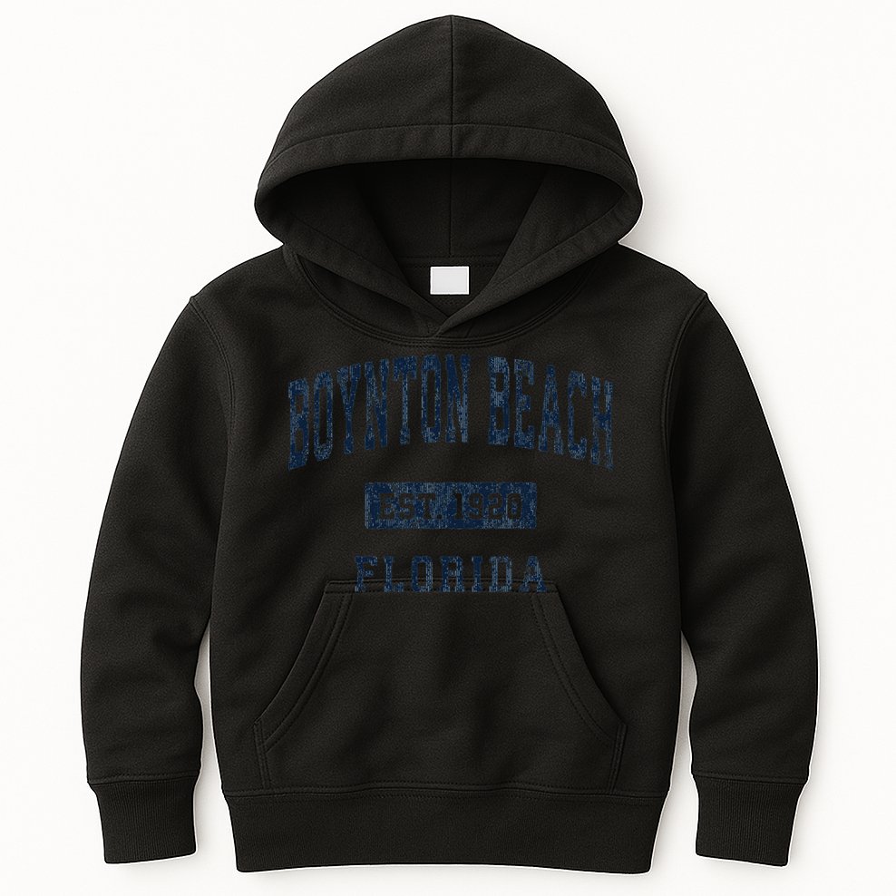 Boynton Beach Florida Fl Vintage Athletic Sports Kids Hoodie