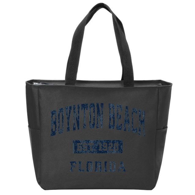 Boynton Beach Florida Fl Vintage Athletic Sports Zip Tote Bag