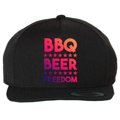 Bbq Beer Freedom 4th Of July Summer Party Gift America Usa Gift Wool Snapback Cap