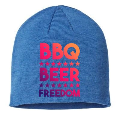 Bbq Beer Freedom 4th Of July Summer Party Gift America Usa Gift Sustainable Beanie