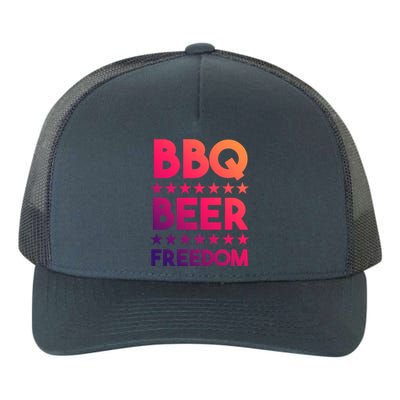 Bbq Beer Freedom 4th Of July Summer Party Gift America Usa Gift Yupoong Adult 5-Panel Trucker Hat