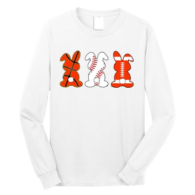 Basketball Baseball Football Sports Easter Bunny Rabbits Long Sleeve Shirt