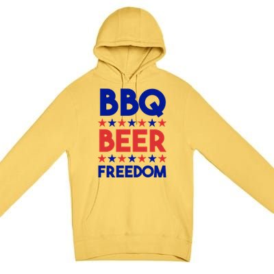 Bbq Beer Freedom 4th Of July Summer Party Gift America Usa Great Gift Premium Pullover Hoodie