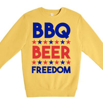 Bbq Beer Freedom 4th Of July Summer Party Gift America Usa Great Gift Premium Crewneck Sweatshirt