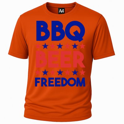 Bbq Beer Freedom 4th Of July Summer Party Gift America Usa Great Gift Cooling Performance Crew T-Shirt