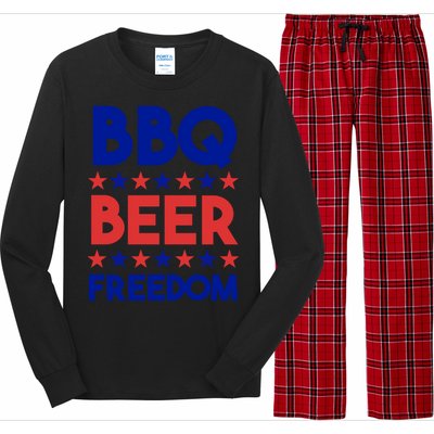 Bbq Beer Freedom 4th Of July Summer Party Gift America Usa Great Gift Long Sleeve Pajama Set