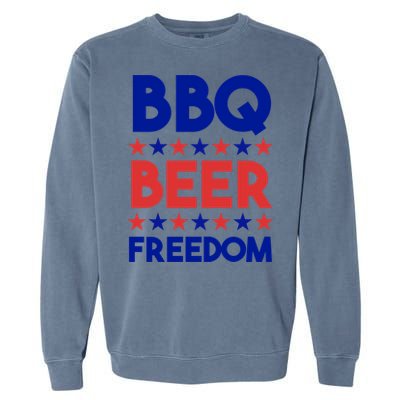 Bbq Beer Freedom 4th Of July Summer Party Gift America Usa Great Gift Garment-Dyed Sweatshirt