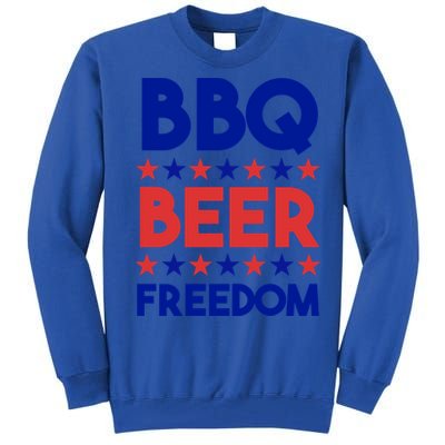 Bbq Beer Freedom 4th Of July Summer Party Gift America Usa Great Gift Tall Sweatshirt