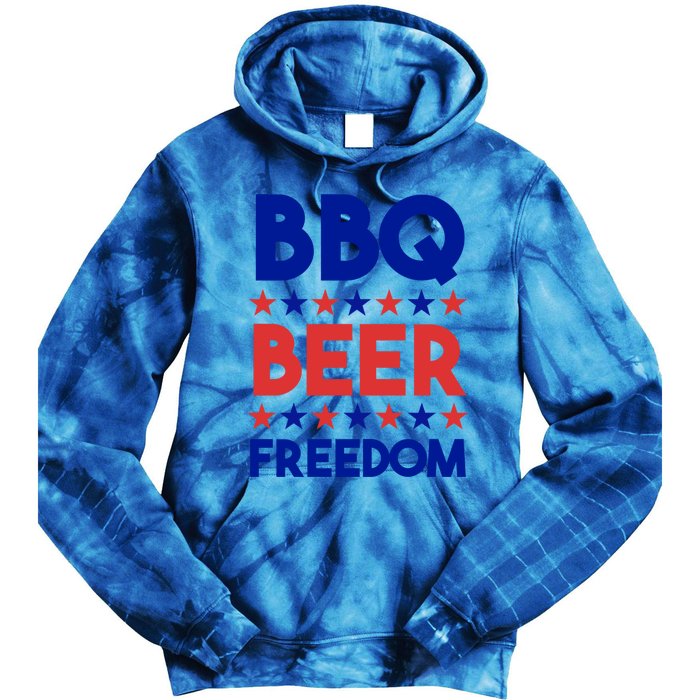 Bbq Beer Freedom 4th Of July Summer Party Gift America Usa Great Gift Tie Dye Hoodie