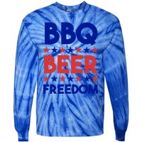 Bbq Beer Freedom 4th Of July Summer Party Gift America Usa Great Gift Tie-Dye Long Sleeve Shirt