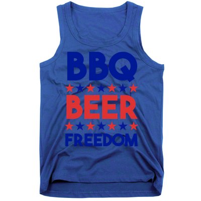 Bbq Beer Freedom 4th Of July Summer Party Gift America Usa Great Gift Tank Top