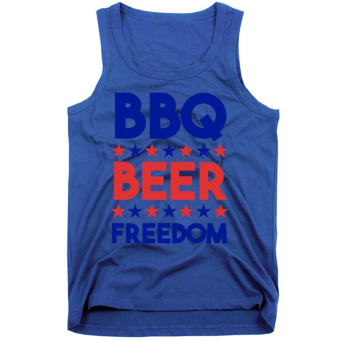 Bbq Beer Freedom 4th Of July Summer Party Gift America Usa Great Gift Tank Top