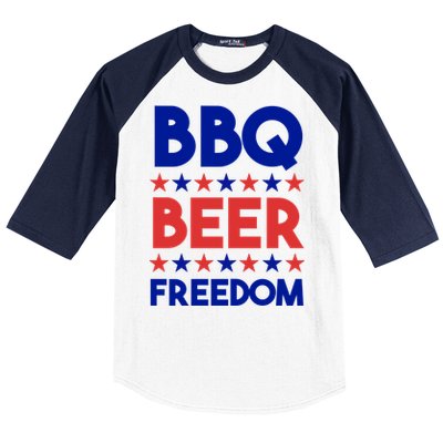 Bbq Beer Freedom 4th Of July Summer Party Gift America Usa Great Gift Baseball Sleeve Shirt