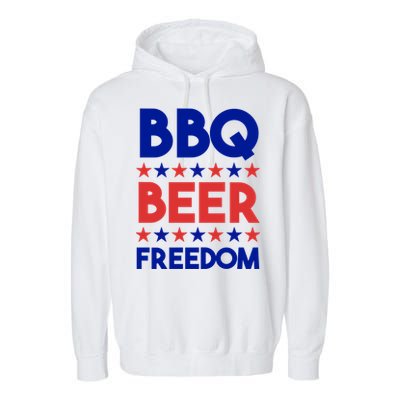 Bbq Beer Freedom 4th Of July Summer Party Gift America Usa Great Gift Garment-Dyed Fleece Hoodie