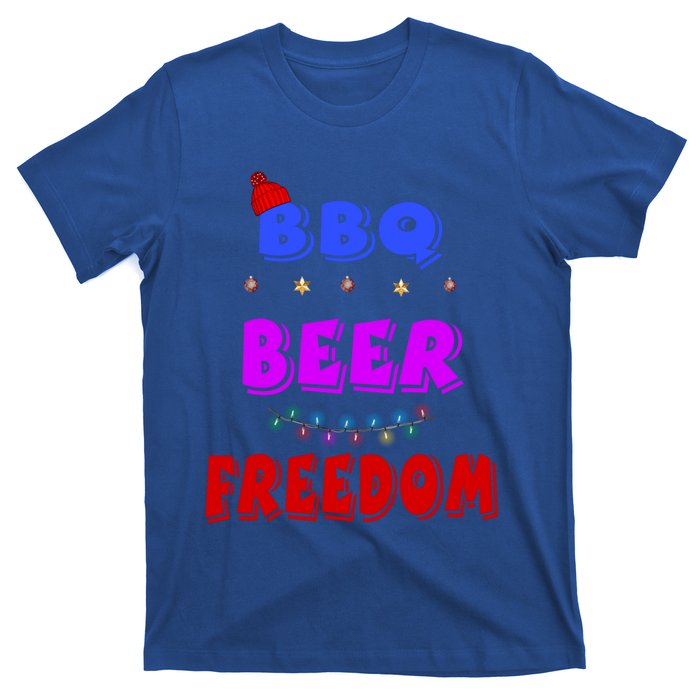 Bbq Beer Freedom America Christmas Cute Gift T-Shirt