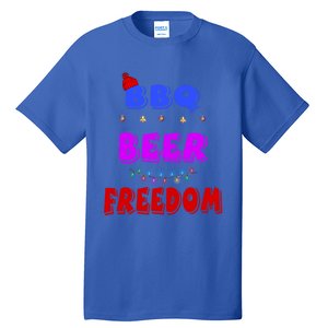 Bbq Beer Freedom America Christmas Cute Gift Tall T-Shirt