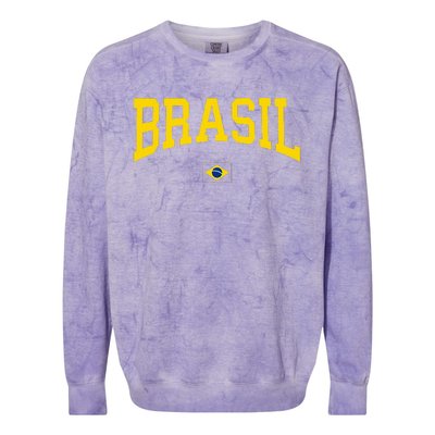 Brasil Brazilian Flag Green Colorblast Crewneck Sweatshirt