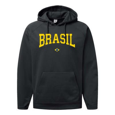 Brasil Brazilian Flag Green Performance Fleece Hoodie