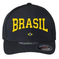 Brasil Brazilian Flag Green Flexfit Unipanel Trucker Cap