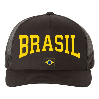 Brasil Brazilian Flag Green Yupoong Adult 5-Panel Trucker Hat