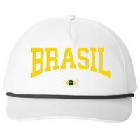 Brasil Brazilian Flag Green Snapback Five-Panel Rope Hat