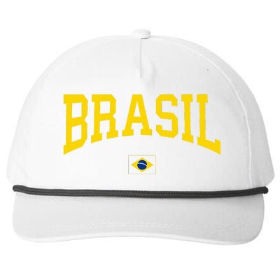 Brasil Brazilian Flag Green Snapback Five-Panel Rope Hat