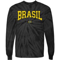 Brasil Brazilian Flag Green Tie-Dye Long Sleeve Shirt