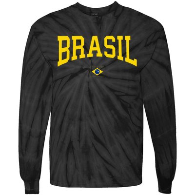 Brasil Brazilian Flag Green Tie-Dye Long Sleeve Shirt