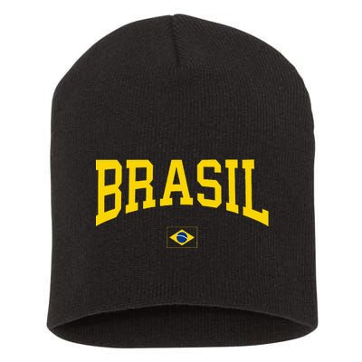 Brasil Brazilian Flag Green Short Acrylic Beanie