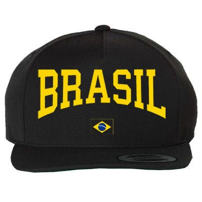 Brasil Brazilian Flag Green Wool Snapback Cap