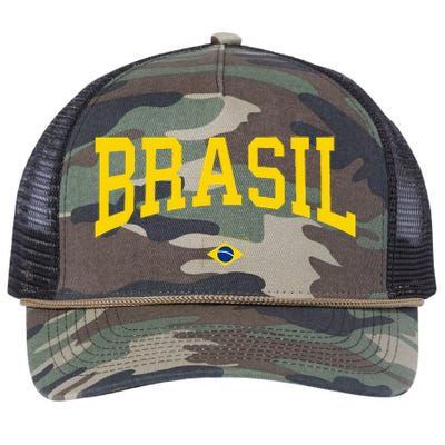 Brasil Brazilian Flag Green Retro Rope Trucker Hat Cap