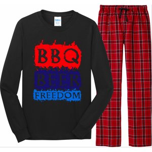 Bbq Beer Freedom Ll Americans Gift Long Sleeve Pajama Set