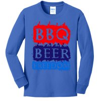 Bbq Beer Freedom Ll Americans Gift Kids Long Sleeve Shirt