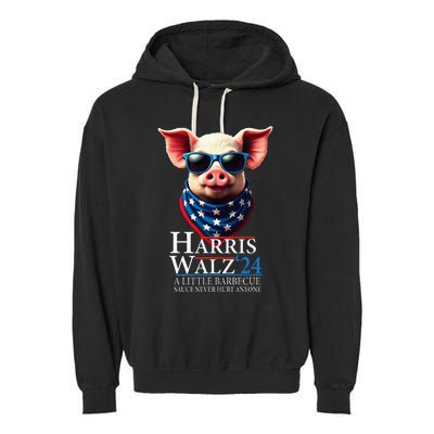 Barbecue Bbq Funny Pork Kamala Harris Waltz 2024 Garment-Dyed Fleece Hoodie