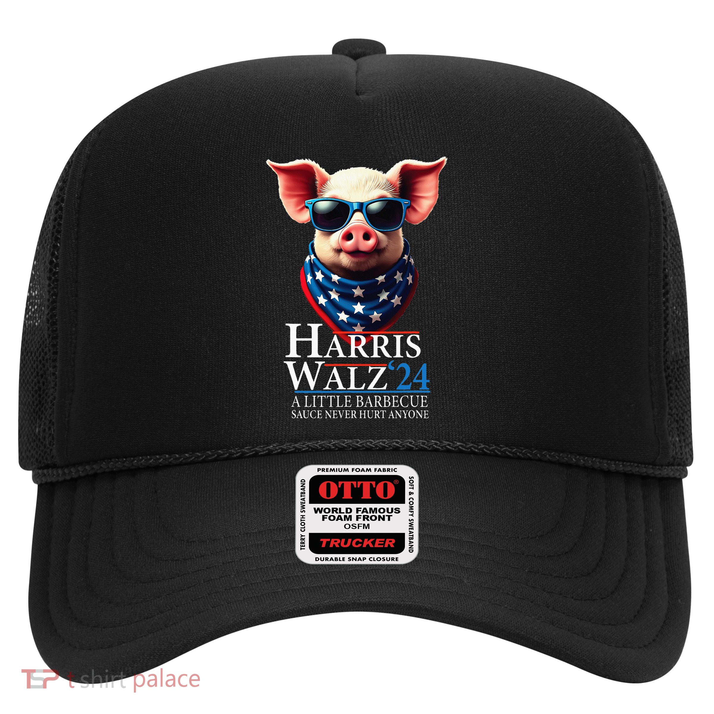 Barbecue Bbq Funny Pork Kamala Harris Waltz 2024 Trucker Hat