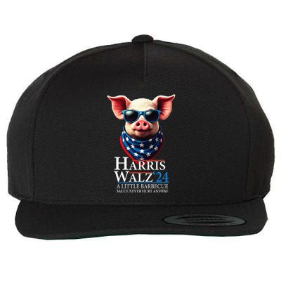 Barbecue Bbq Funny Pork Kamala Harris Waltz 2024 Wool Snapback Cap