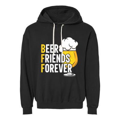 BFF Beer Friends Forever Happy Oktoberfest Garment-Dyed Fleece Hoodie