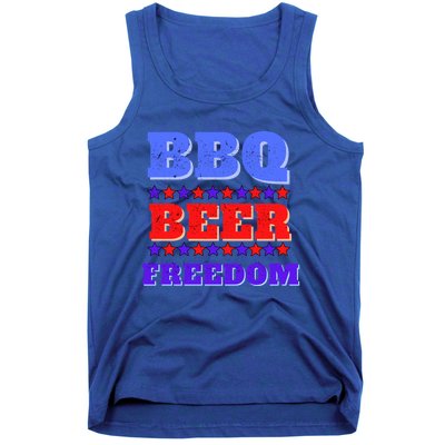 Bbq Beer Freedom Merican Usa Party Great Gift Tank Top