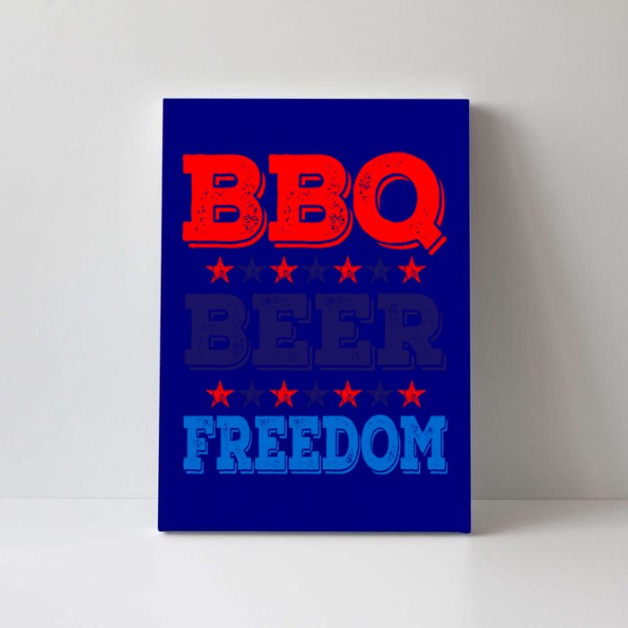 Bbq Beer Freedom America Usa Party 4th Of July Summer Gift Cute Gift Canvas