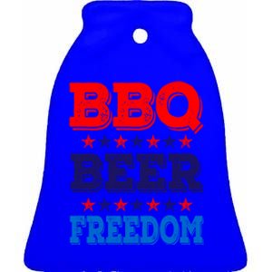 Bbq Beer Freedom America Usa Party 4th Of July Summer Gift Cute Gift Ceramic Bell Ornament