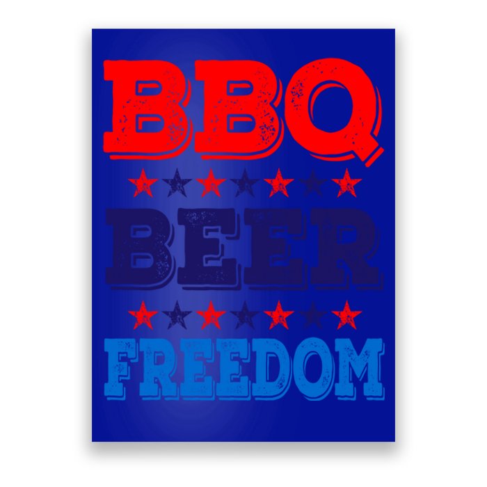 Bbq Beer Freedom America Usa Party 4th Of July Summer Gift Cute Gift Poster